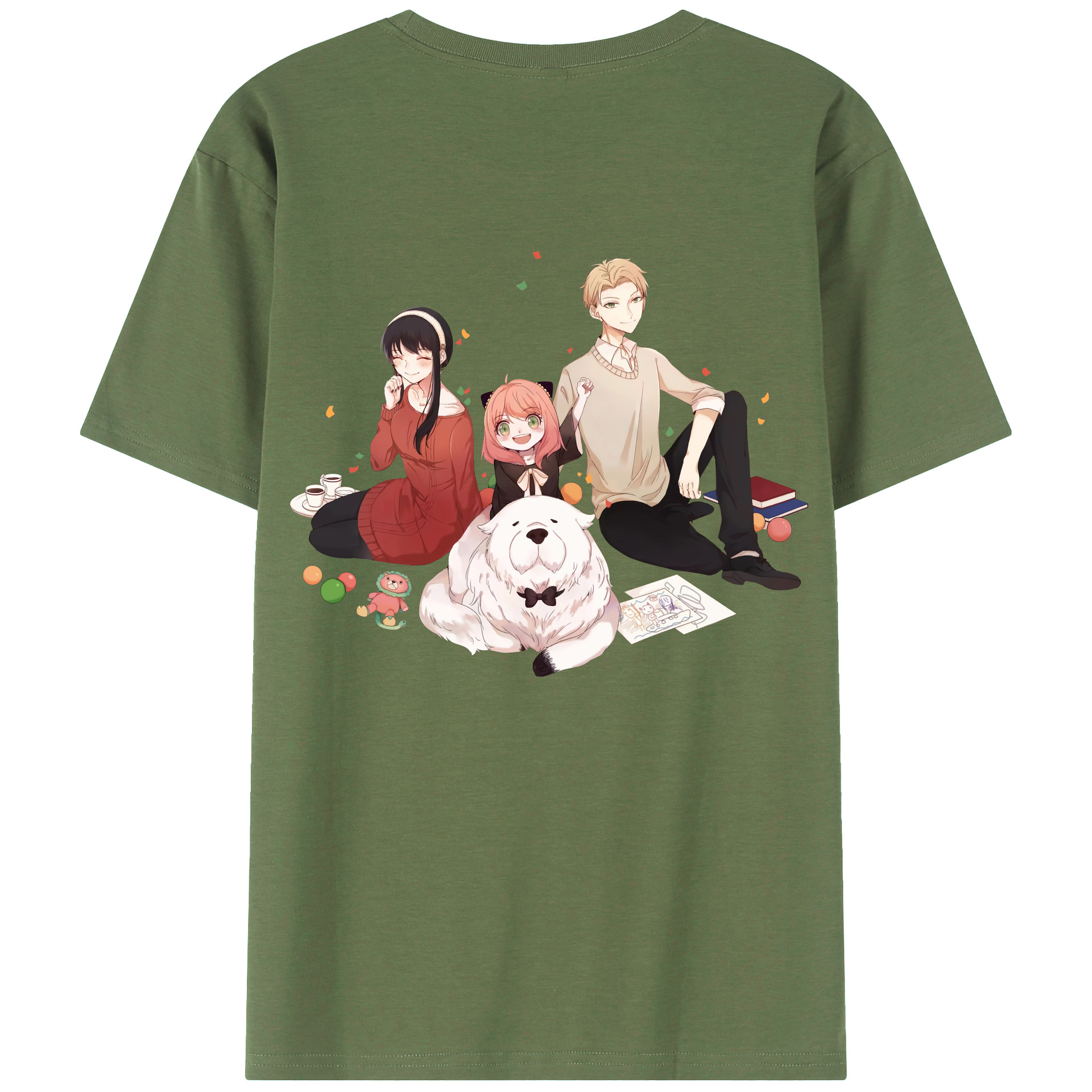 （画像用） SPY×FAMILY间谍家家酒 綿100％ メンズ半袖Tシャツ（バックプリント） 通気性
